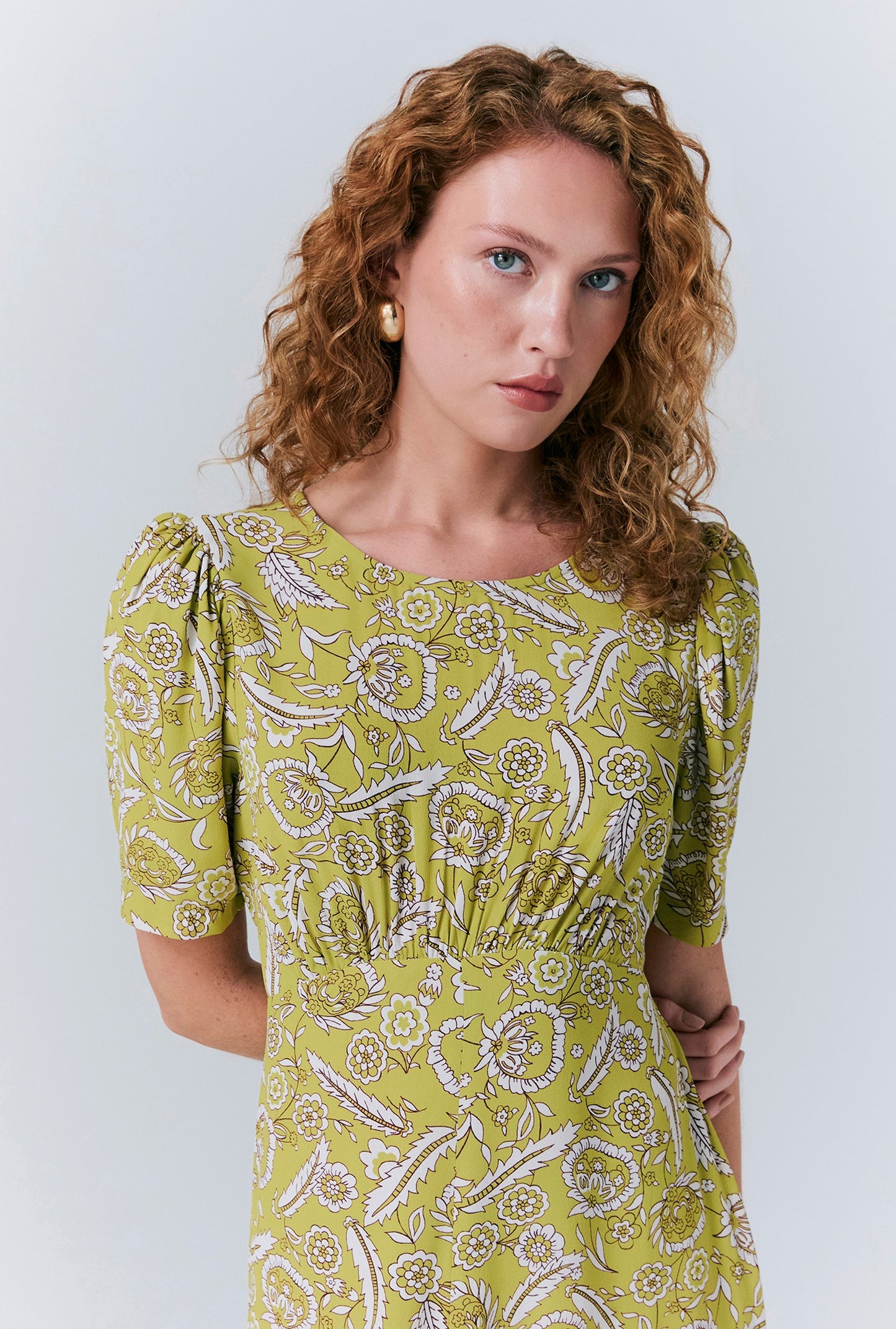 Esme Mono Floral Crepe Dress