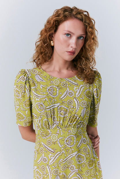 Esme Mono Floral Crepe Dress