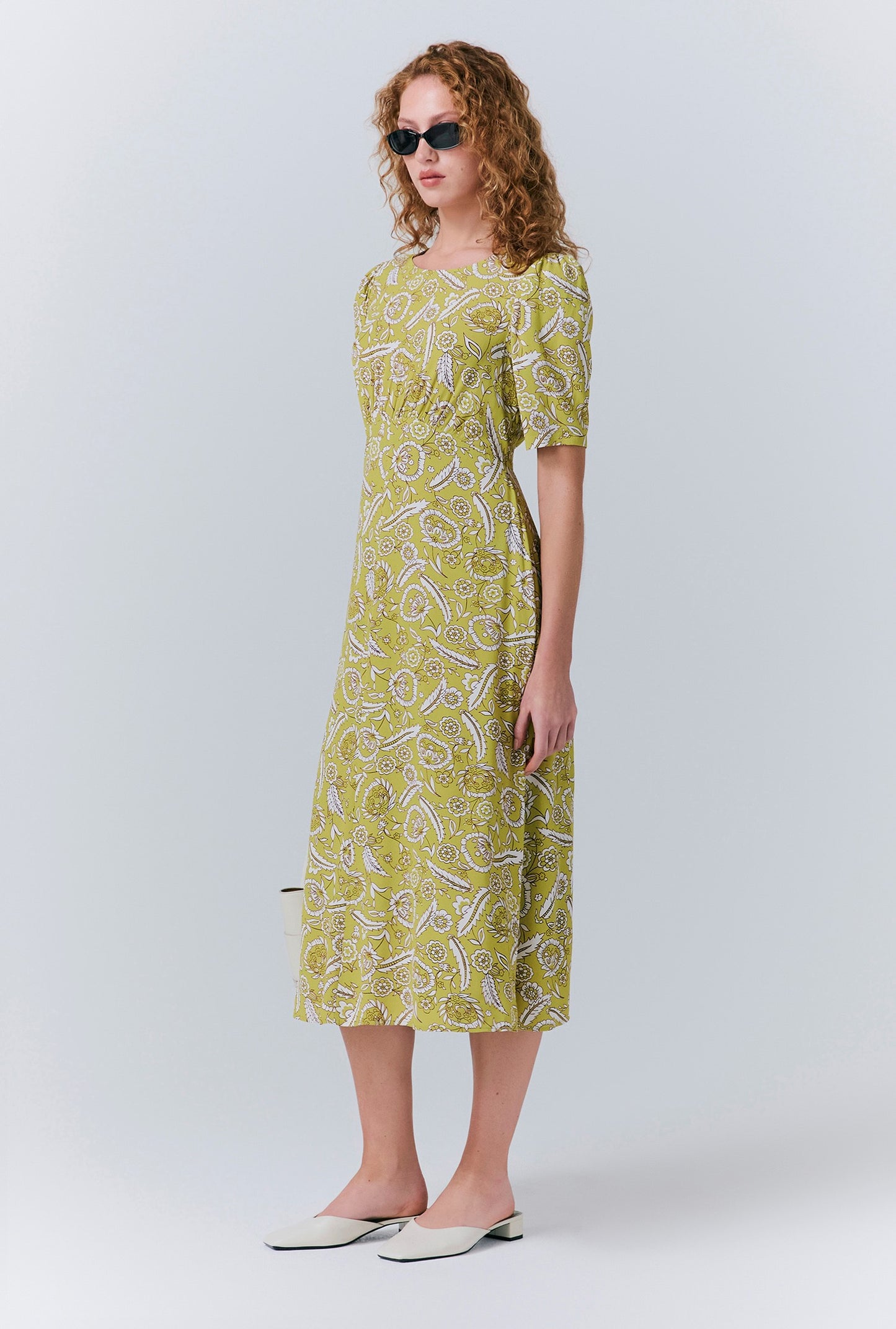 Esme Mono Floral Crepe Dress