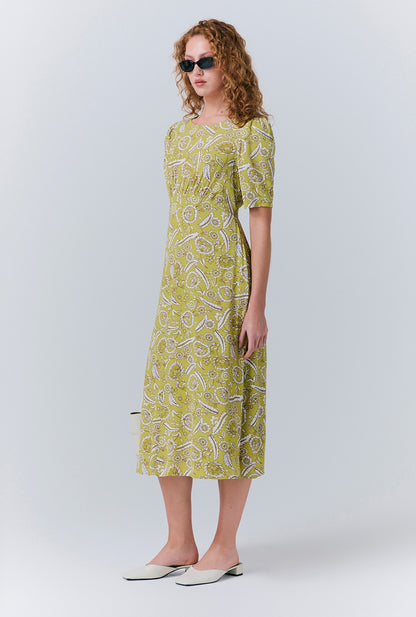Esme Mono Floral Crepe Dress