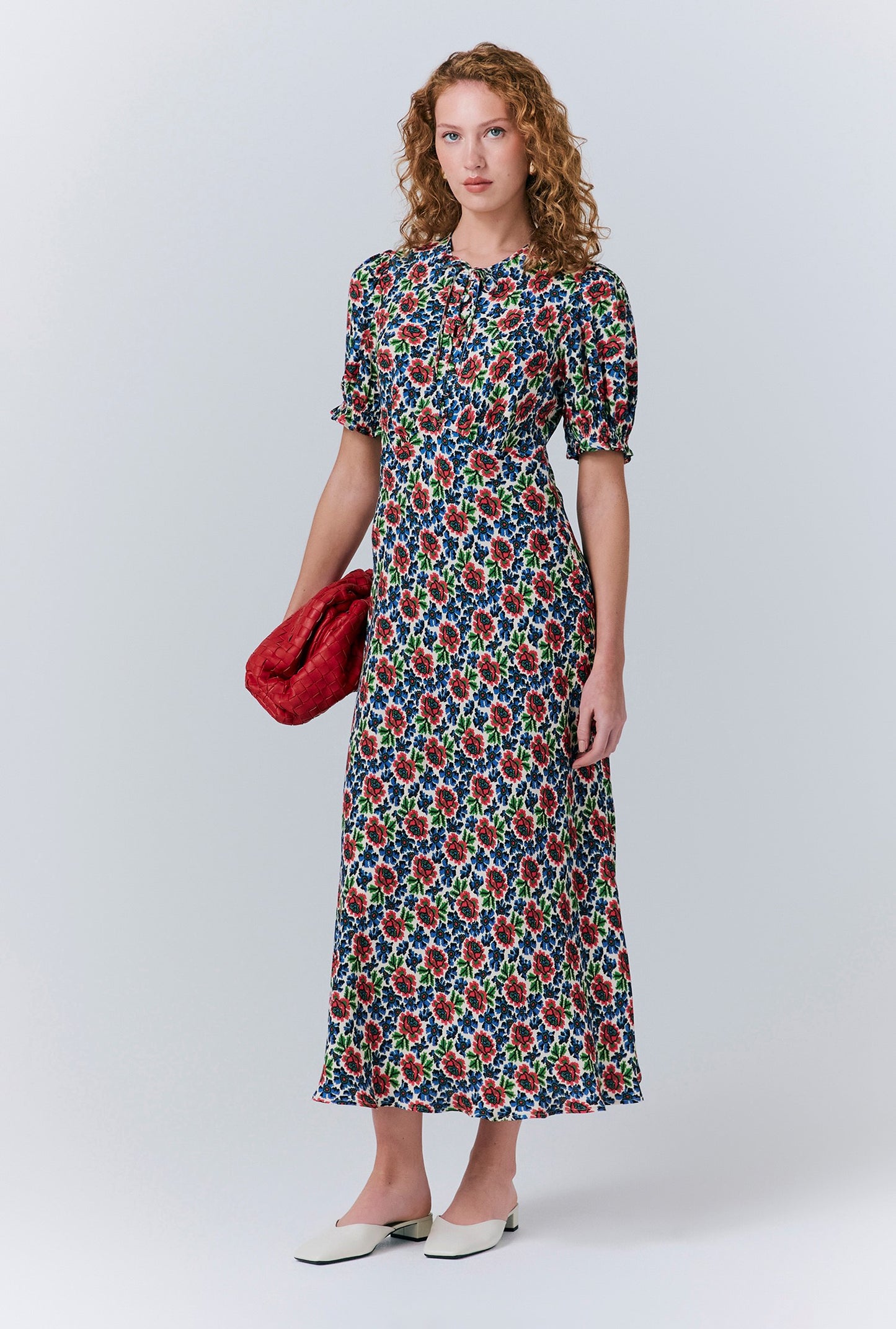 Clarissa Crepe Floral Midi Dress