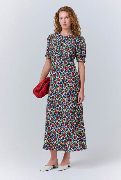 Clarissa Crepe Floral Midi Dress