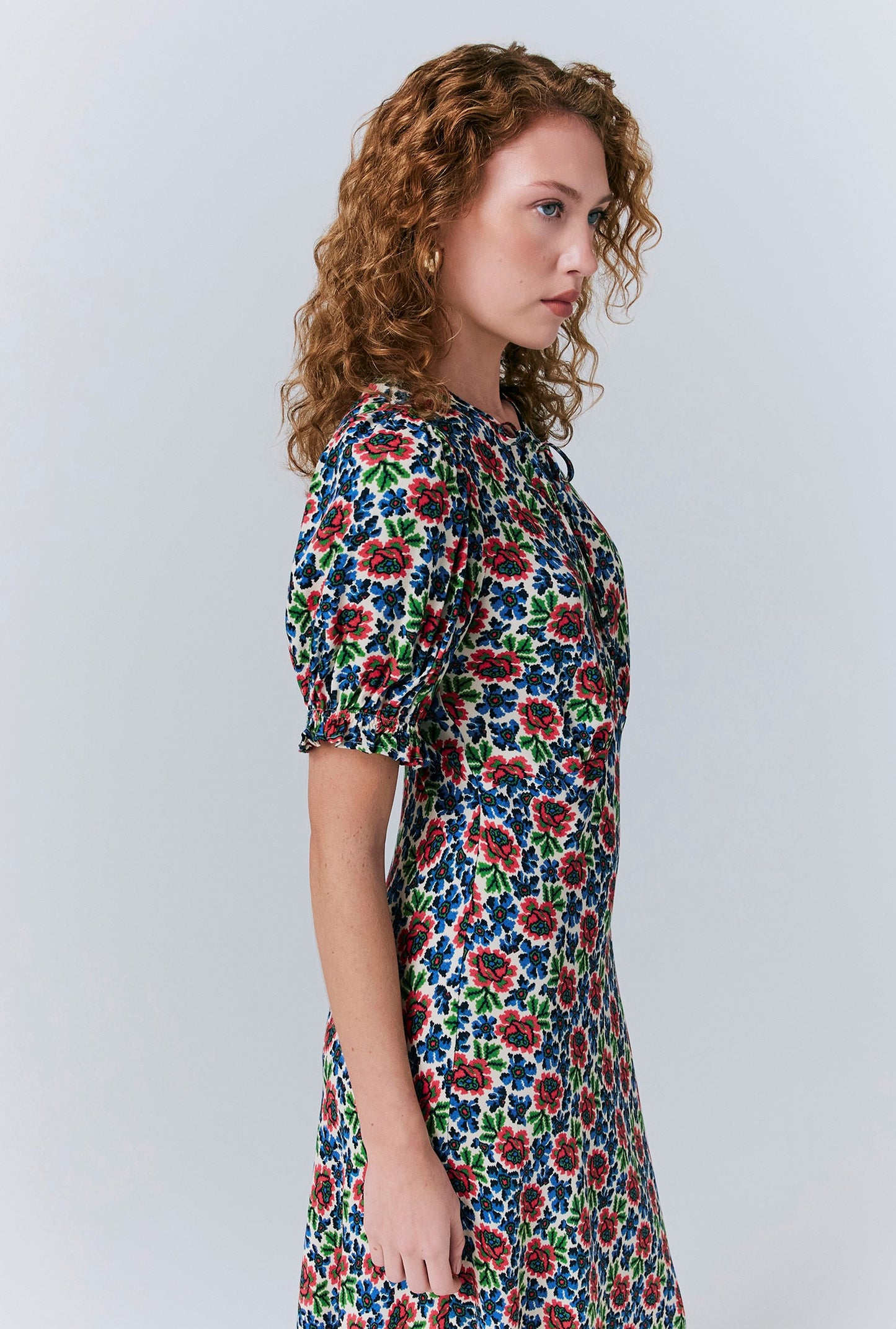 Clarissa Crepe Floral Midi Dress