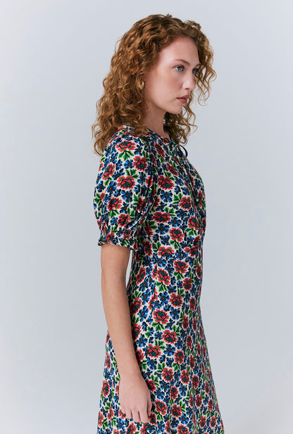 Clarissa Crepe Floral Midi Dress