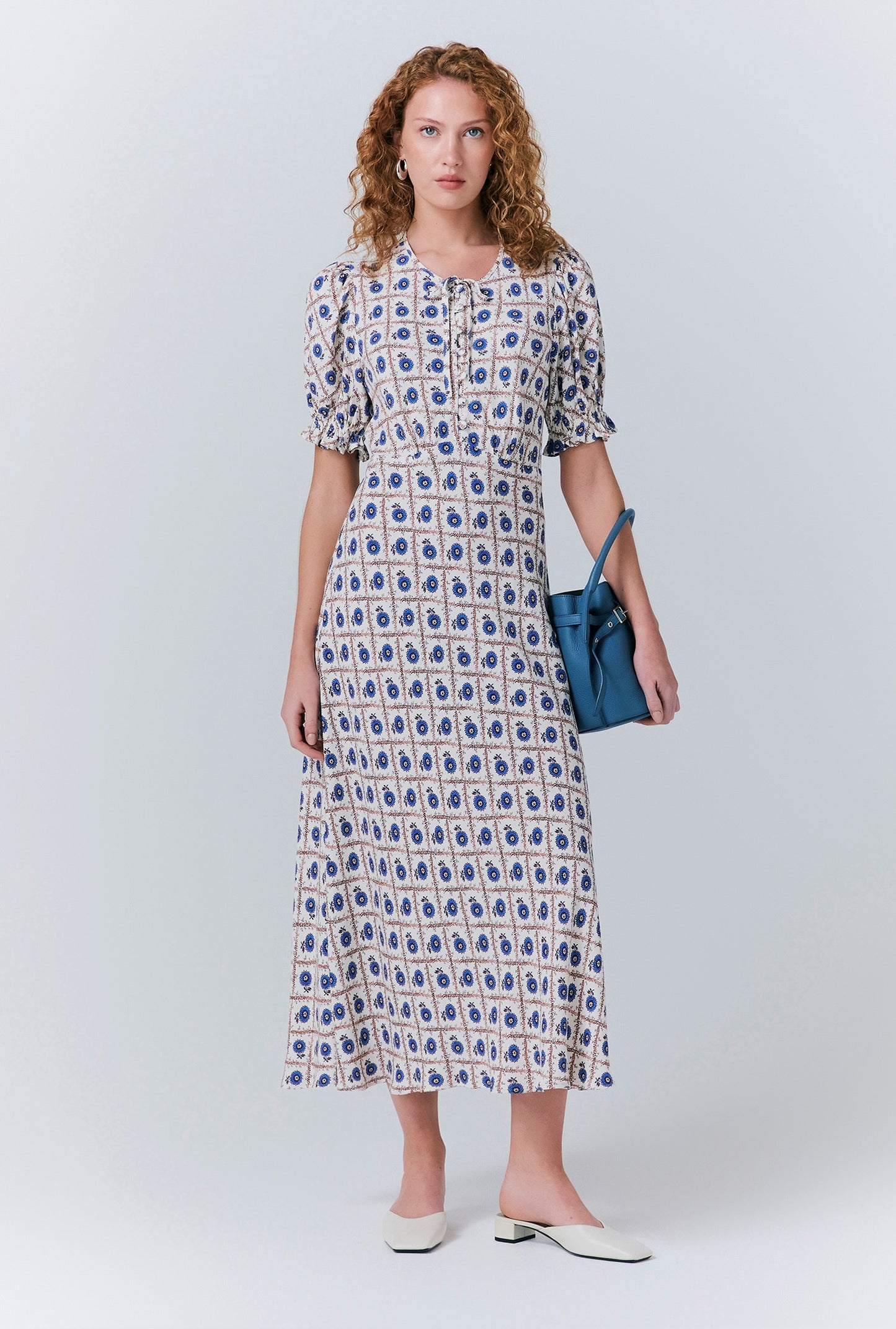 Clarissa Crepe Floral Midi Dress