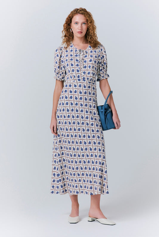 Clarissa Crepe Floral Midi Dress