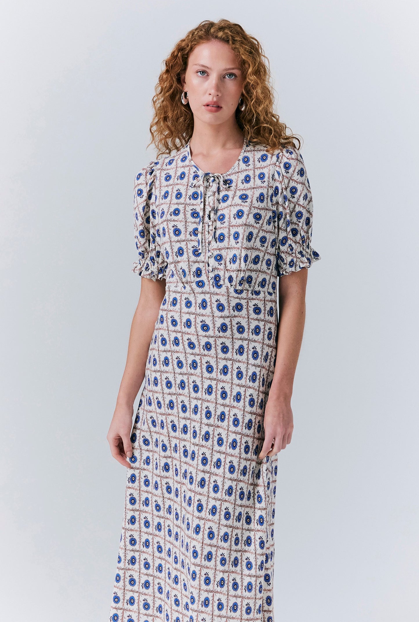 Clarissa Crepe Floral Midi Dress