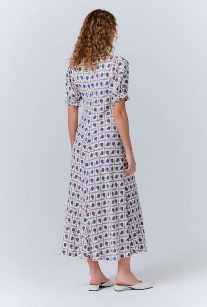 Clarissa Crepe Floral Midi Dress