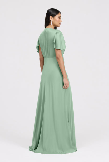 Delphine Timeless Button Through Satin Maxi Dress