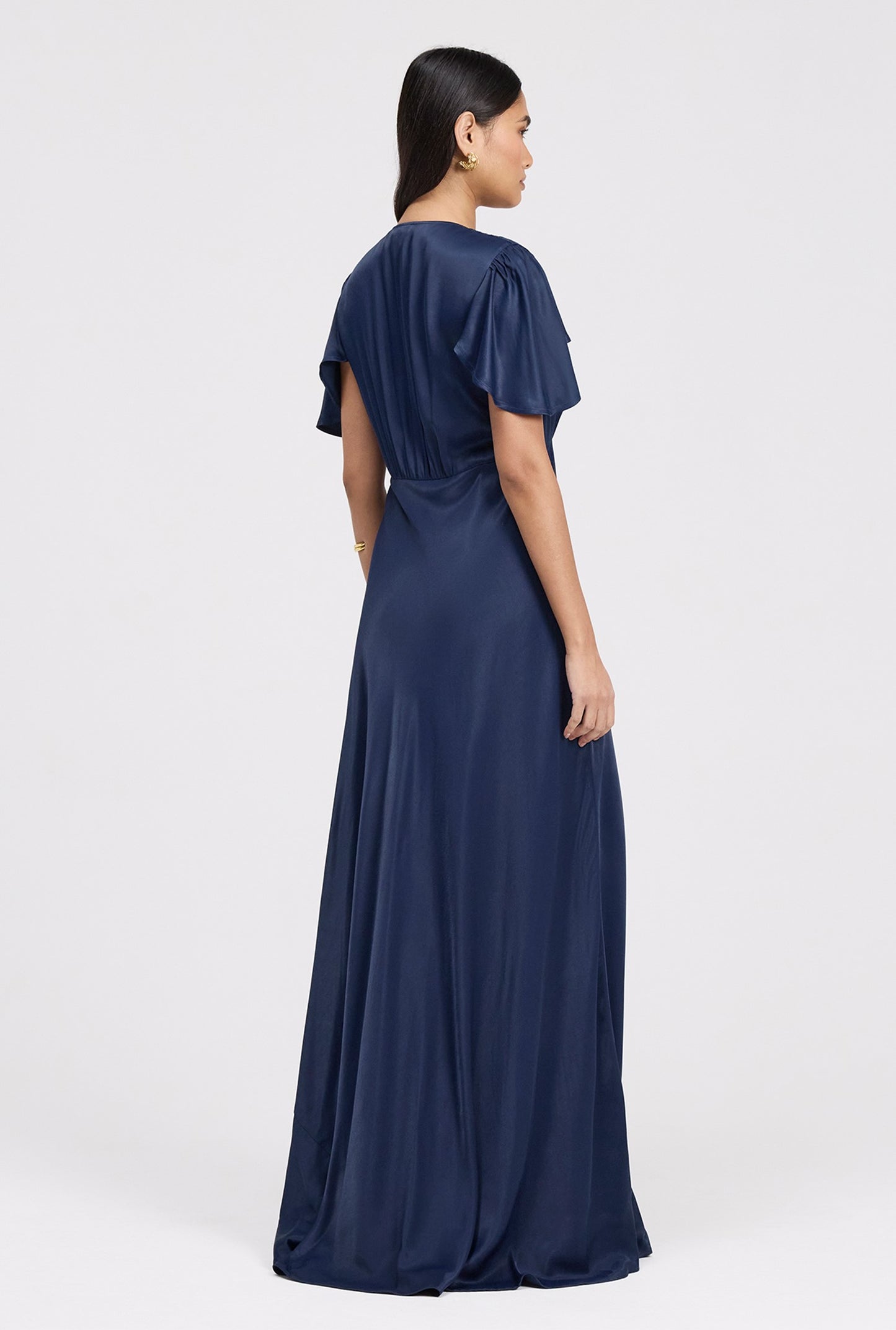Delphine Timeless Button Through Satin Maxi Dress