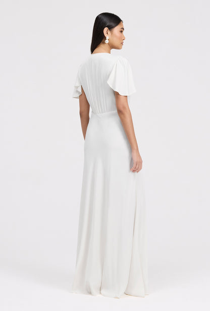 Delphine Timeless Button Through Satin Maxi Dress