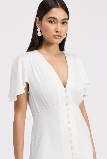 Delphine Timeless Button Through Satin Maxi Dress