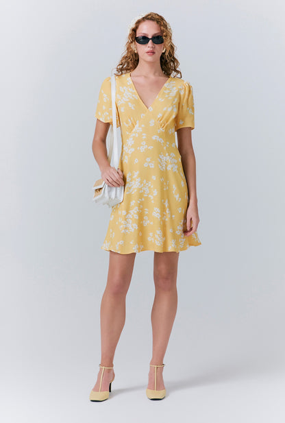 Ruby Crepe Floral Short Dress