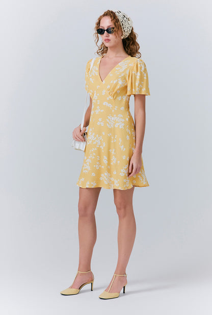 Ruby Crepe Floral Short Dress