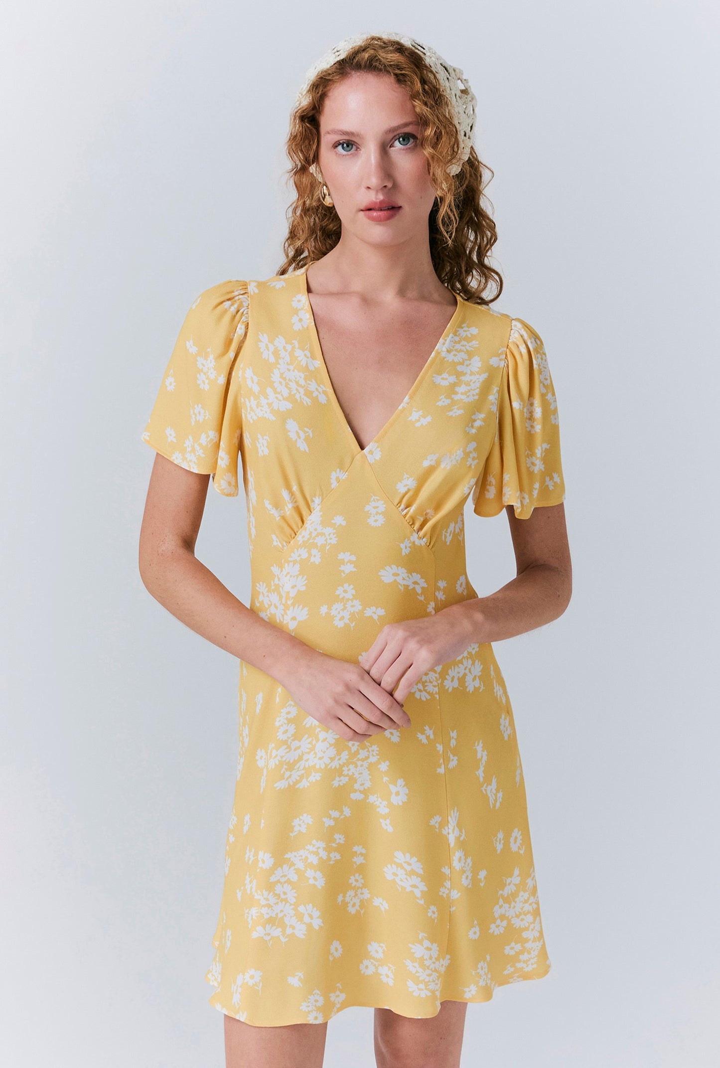 Ruby Crepe Floral Short Dress
