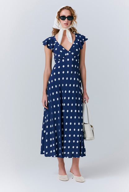 Maya Crepe Polka Dot Slip Dress
