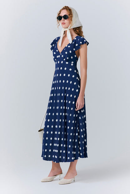 Maya Crepe Polka Dot Slip Dress