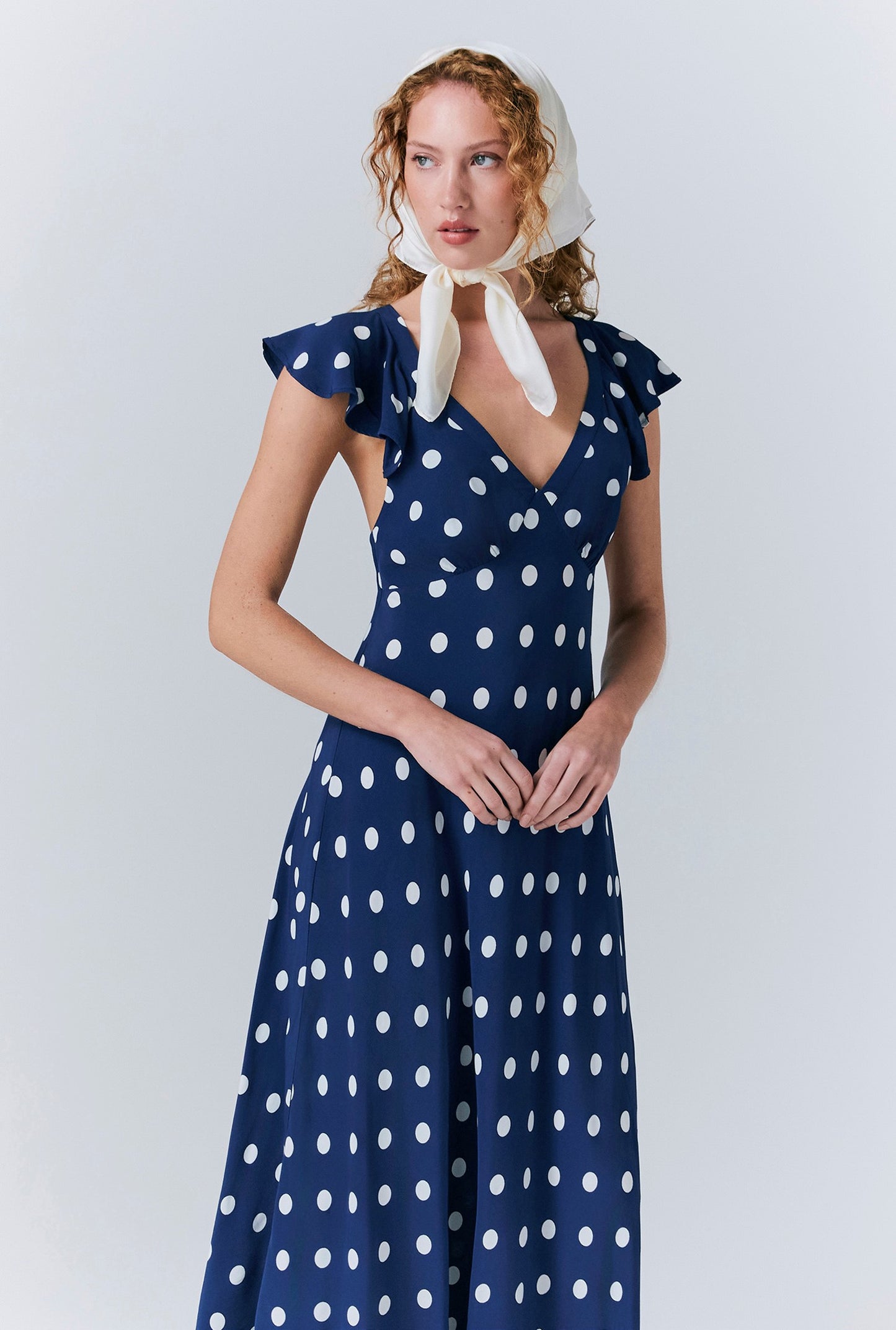 Maya Crepe Polka Dot Slip Dress