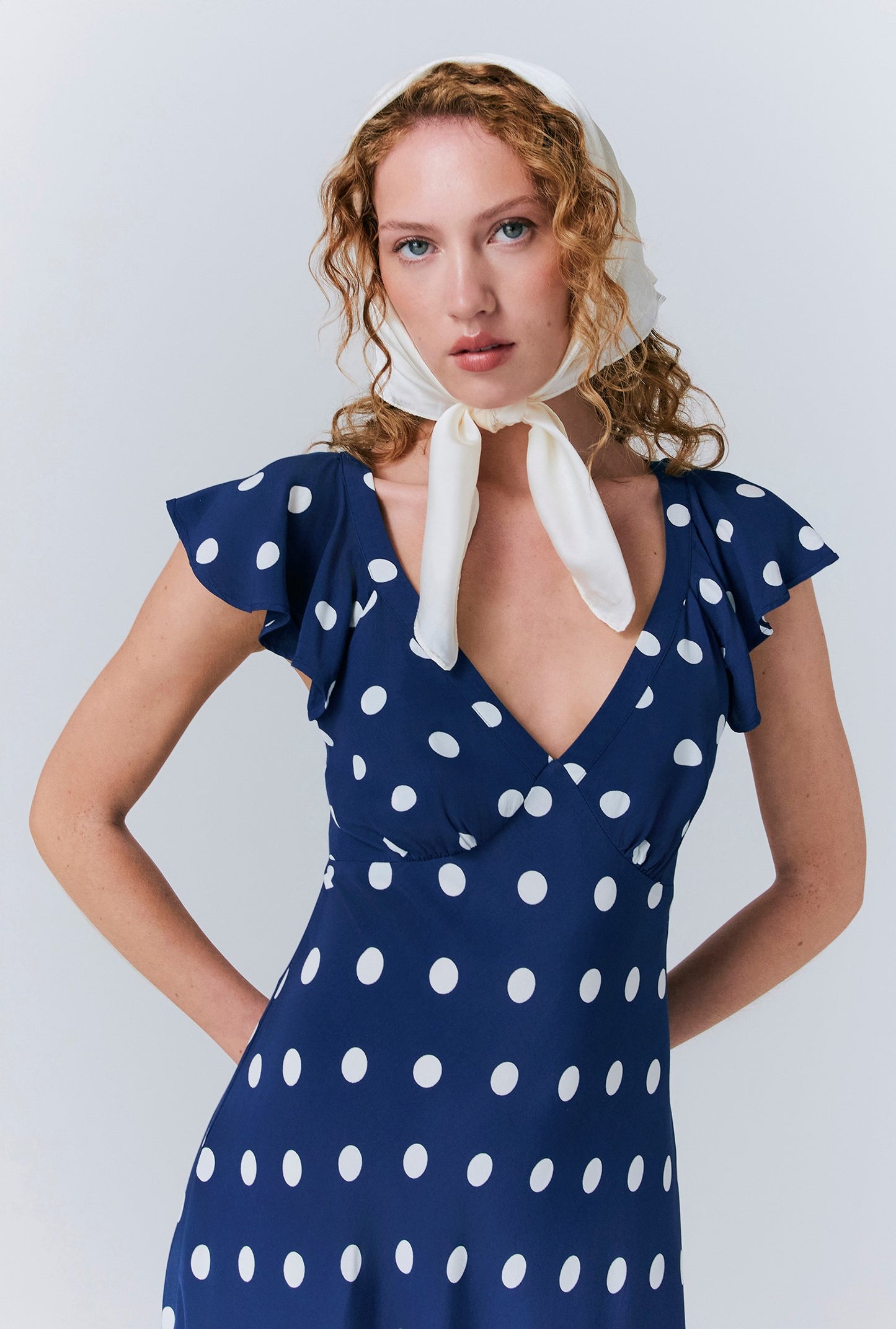 Maya Crepe Polka Dot Slip Dress