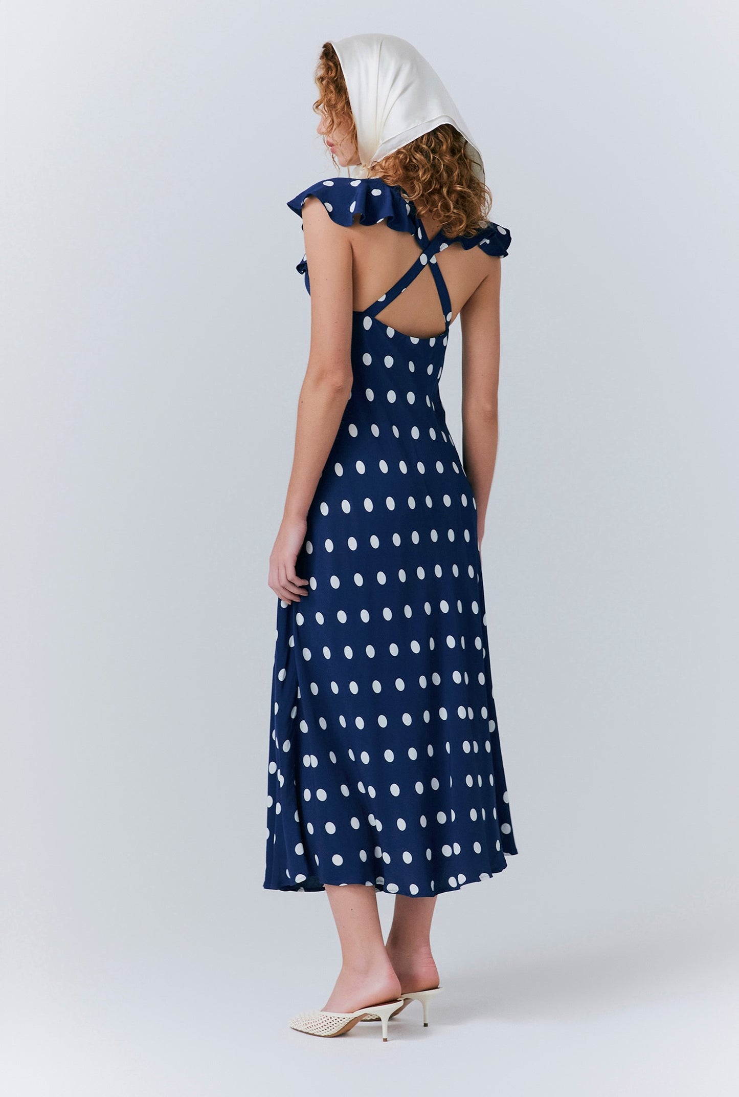 Maya Crepe Polka Dot Slip Dress