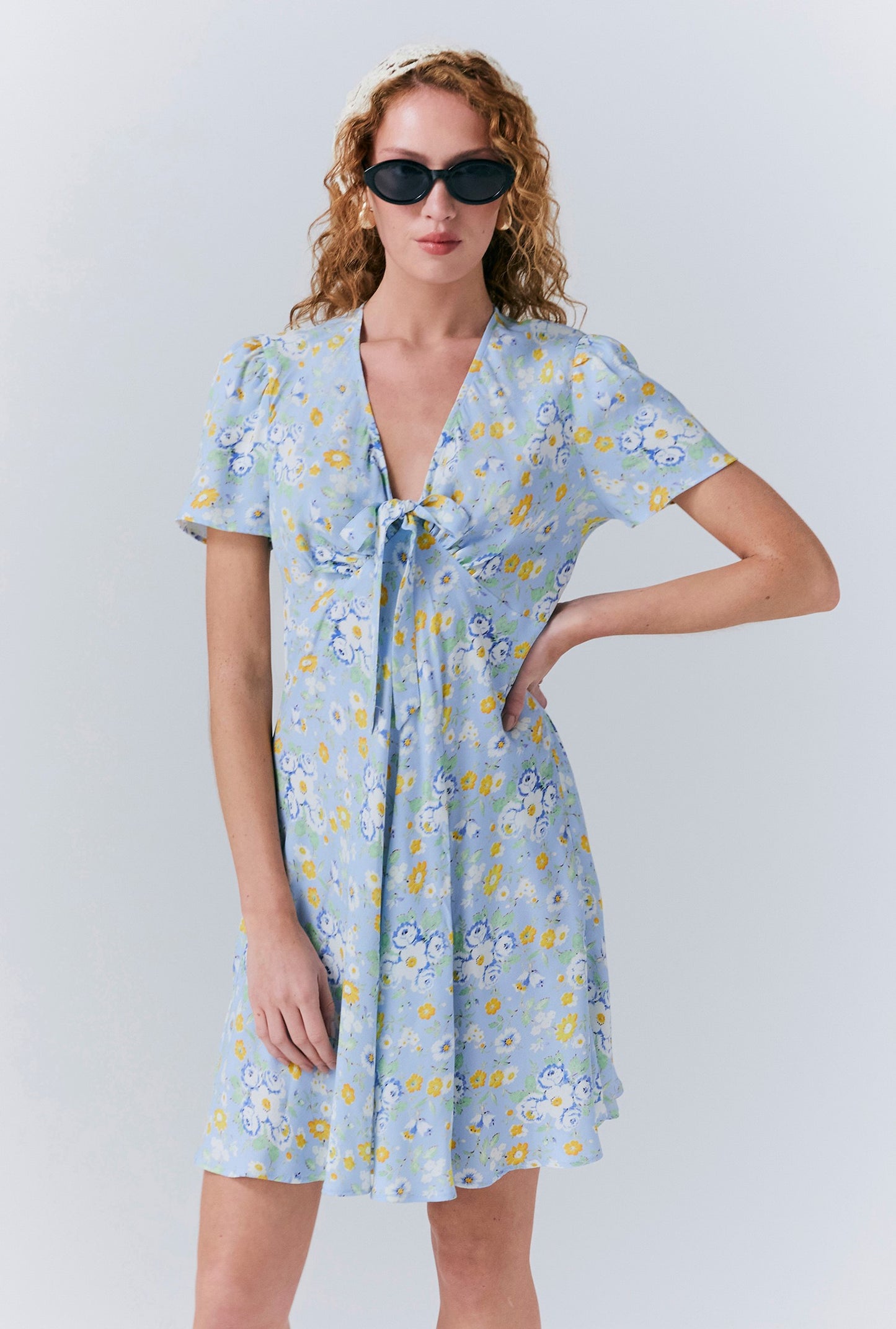 Lucy Crepe Floral Short Dress