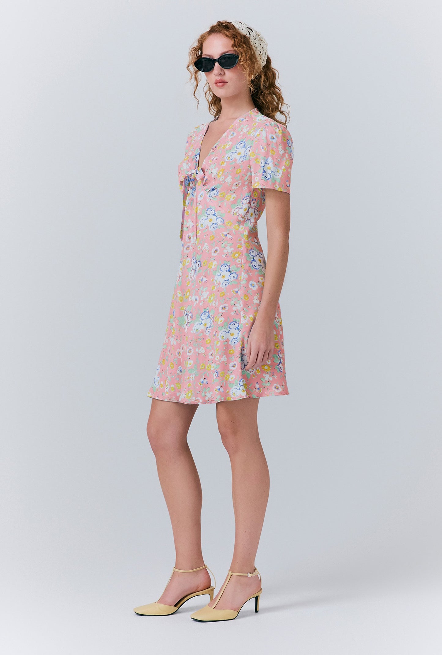 Lucy Crepe Floral Short Dress