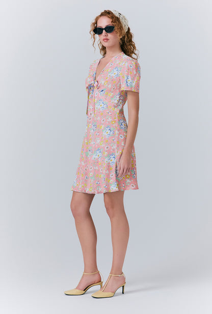 Lucy Crepe Floral Short Dress