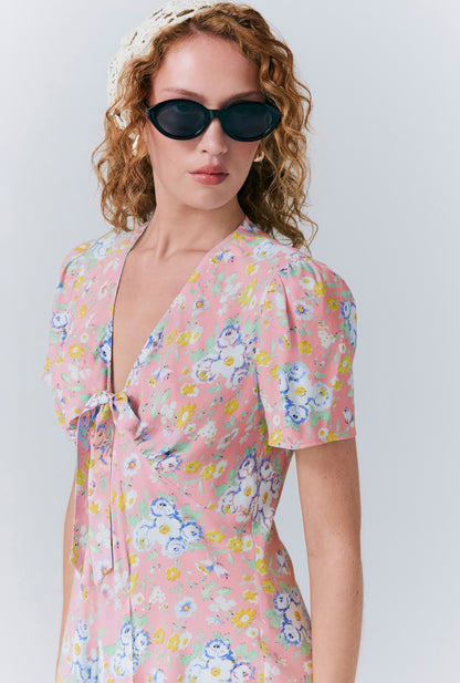 Lucy Crepe Floral Short Dress