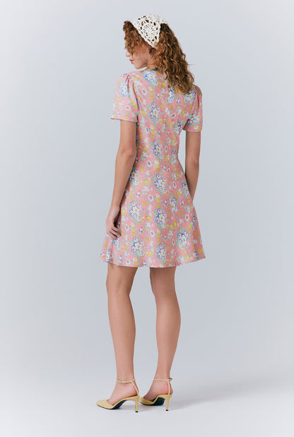 Lucy Crepe Floral Short Dress