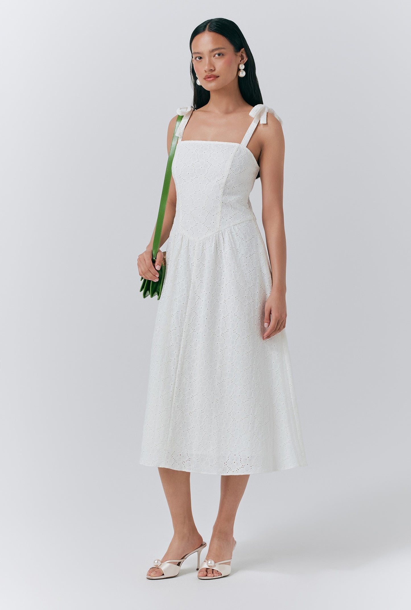 Fabiola Embroidered Cotton Strappy Dress
