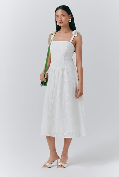 Fabiola Embroidered Cotton Strappy Dress
