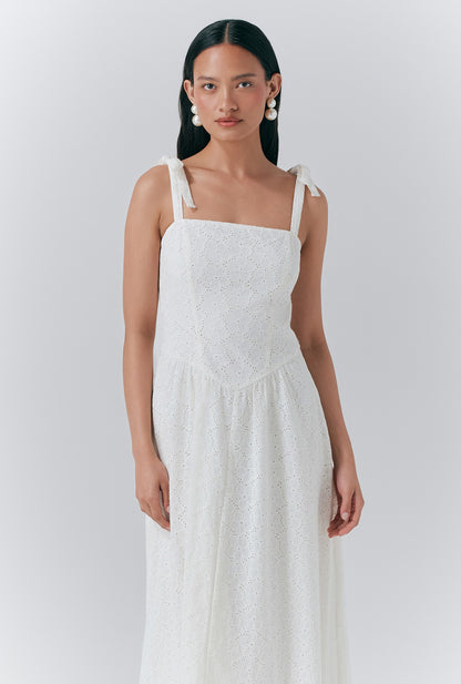 Fabiola Embroidered Cotton Strappy Dress