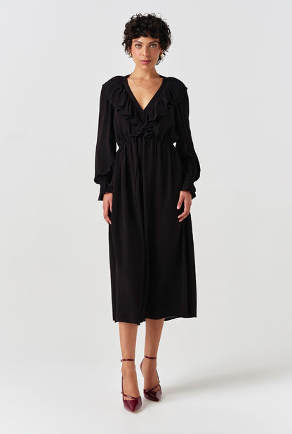Aurora Crepe Tie Waist Midi Dress