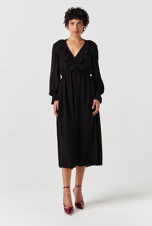 Aurora Crepe Tie Waist Midi Dress