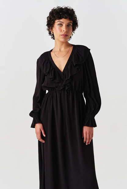 Aurora Crepe Tie Waist Midi Dress