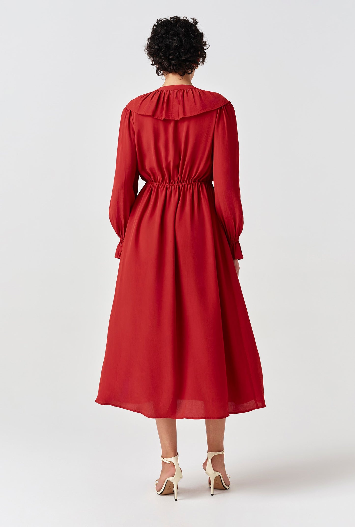 Aurora Crepe Tie Waist Midi Dress