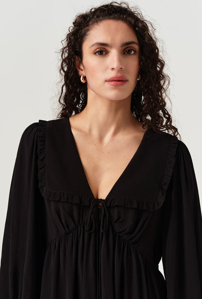 Bianca Crepe Frill Collar Short Dress