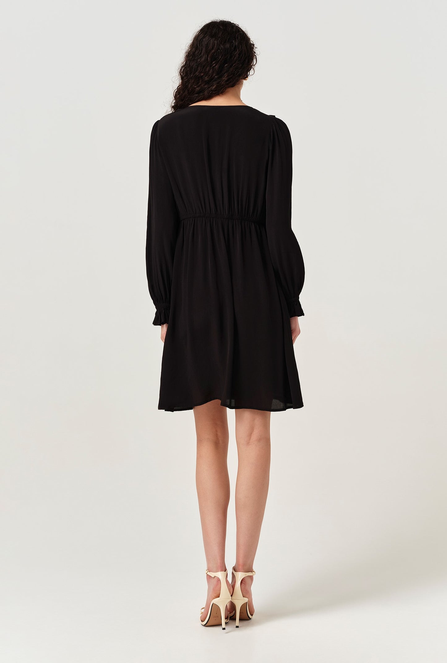 Bianca Crepe Frill Collar Short Dress