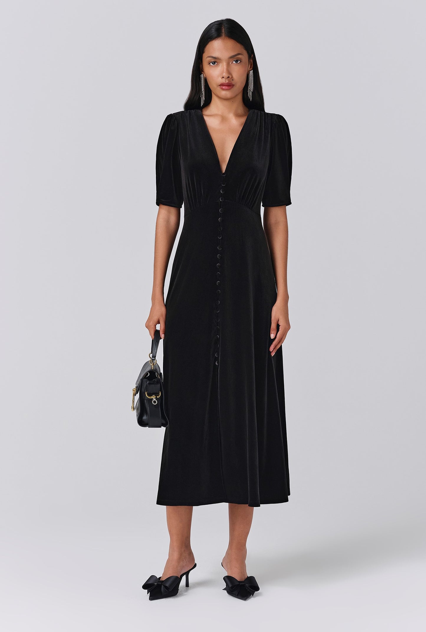 Madison Velvet Midi Tea Dress