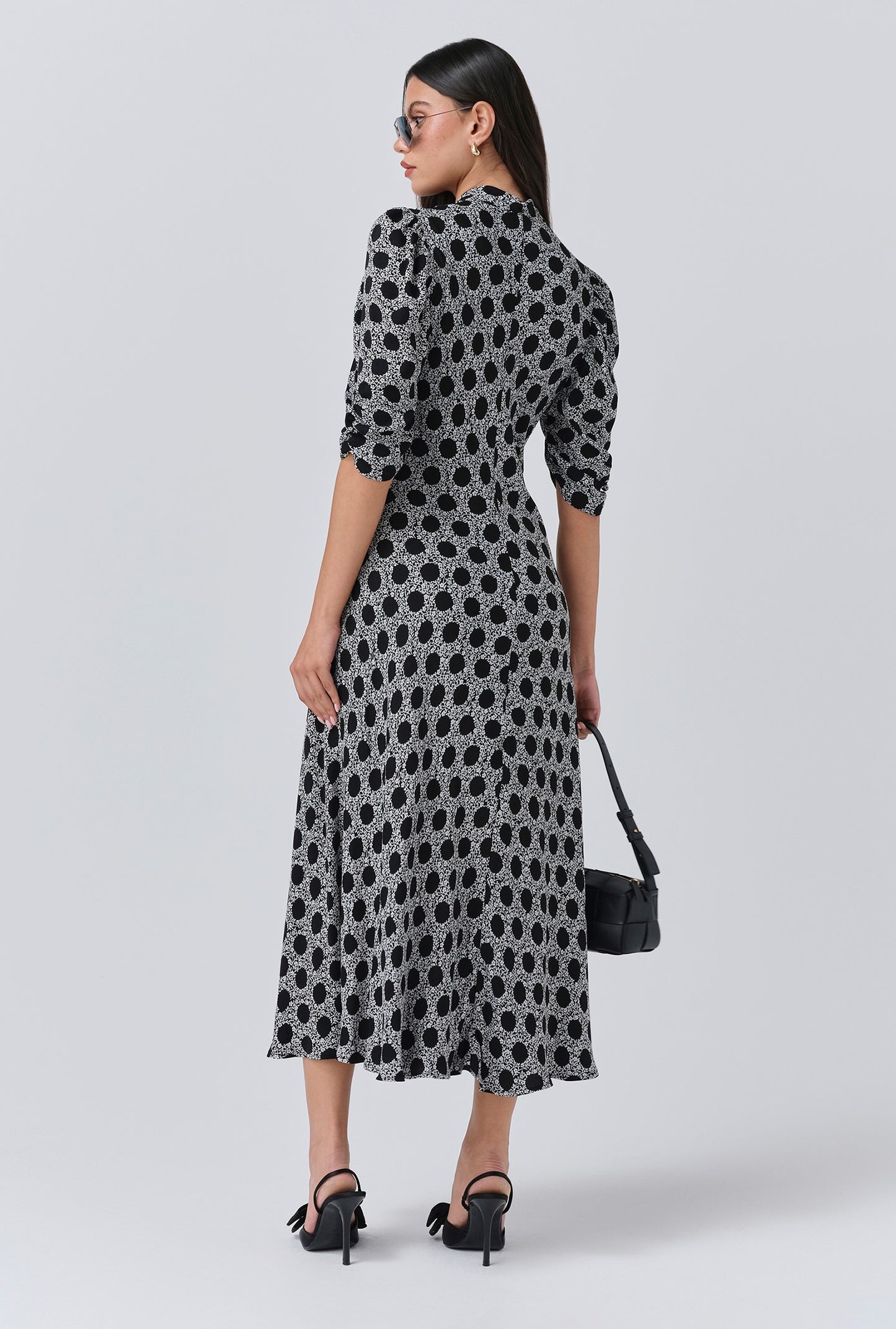 Mia Crepe Floral Midi Tea Dress