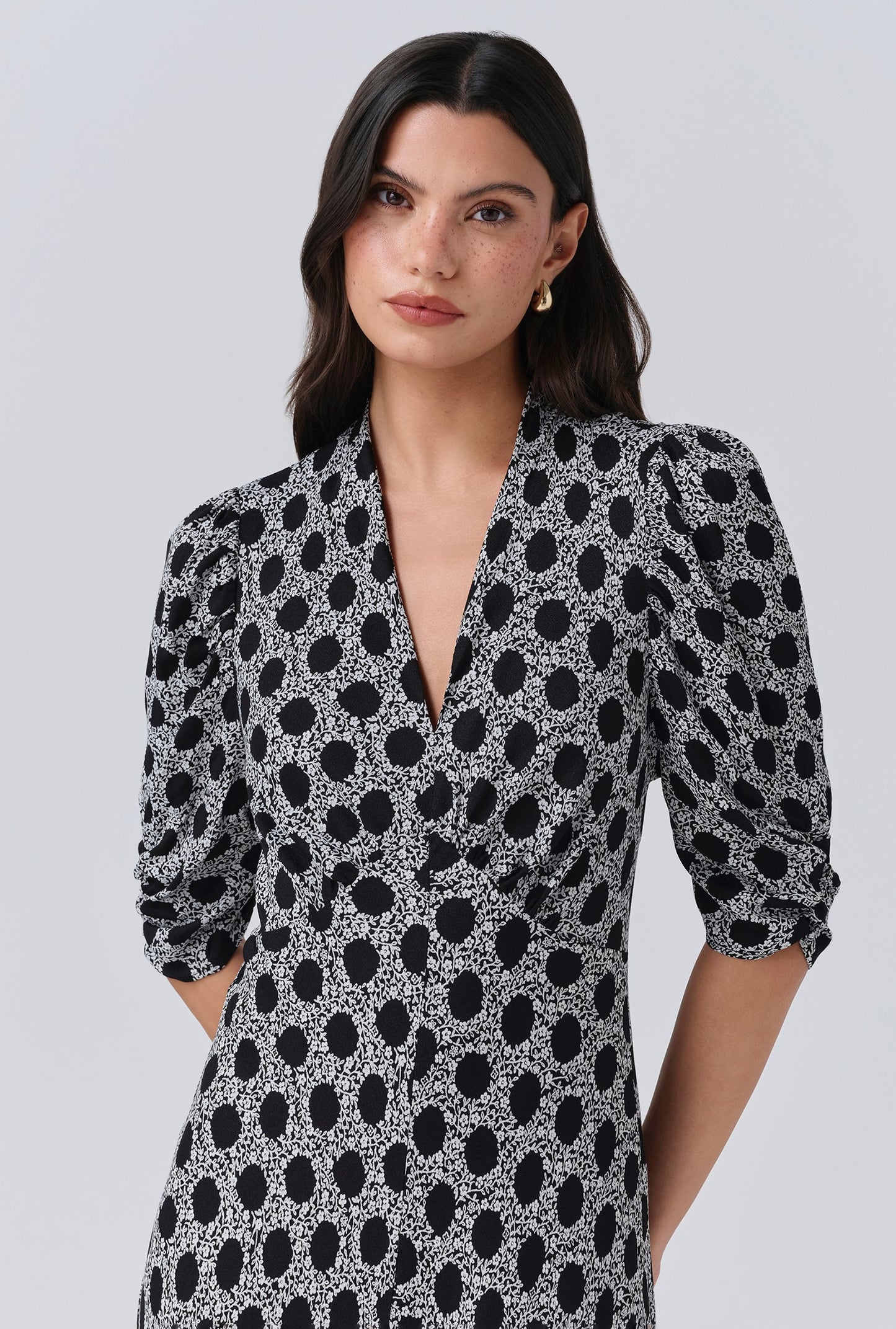 Mia Crepe Floral Midi Tea Dress