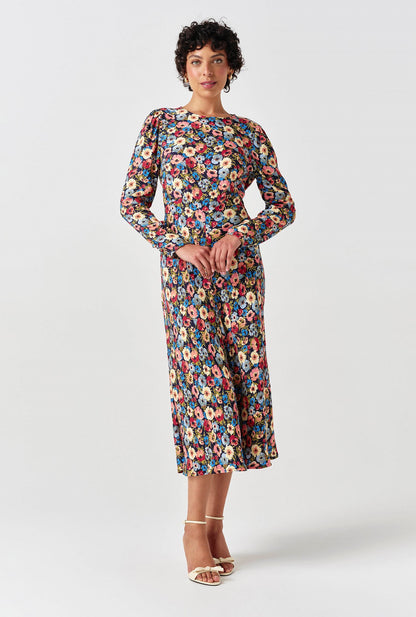 Josie Floral Crepe Midi Dress