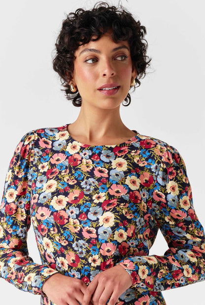 Josie Floral Crepe Midi Dress