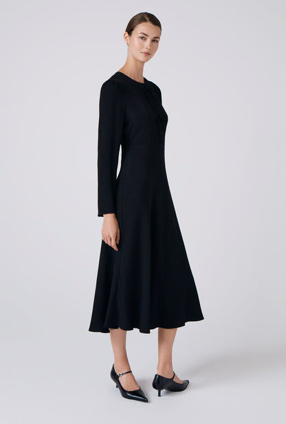 Cora Crepe Tie Front Midi Dress