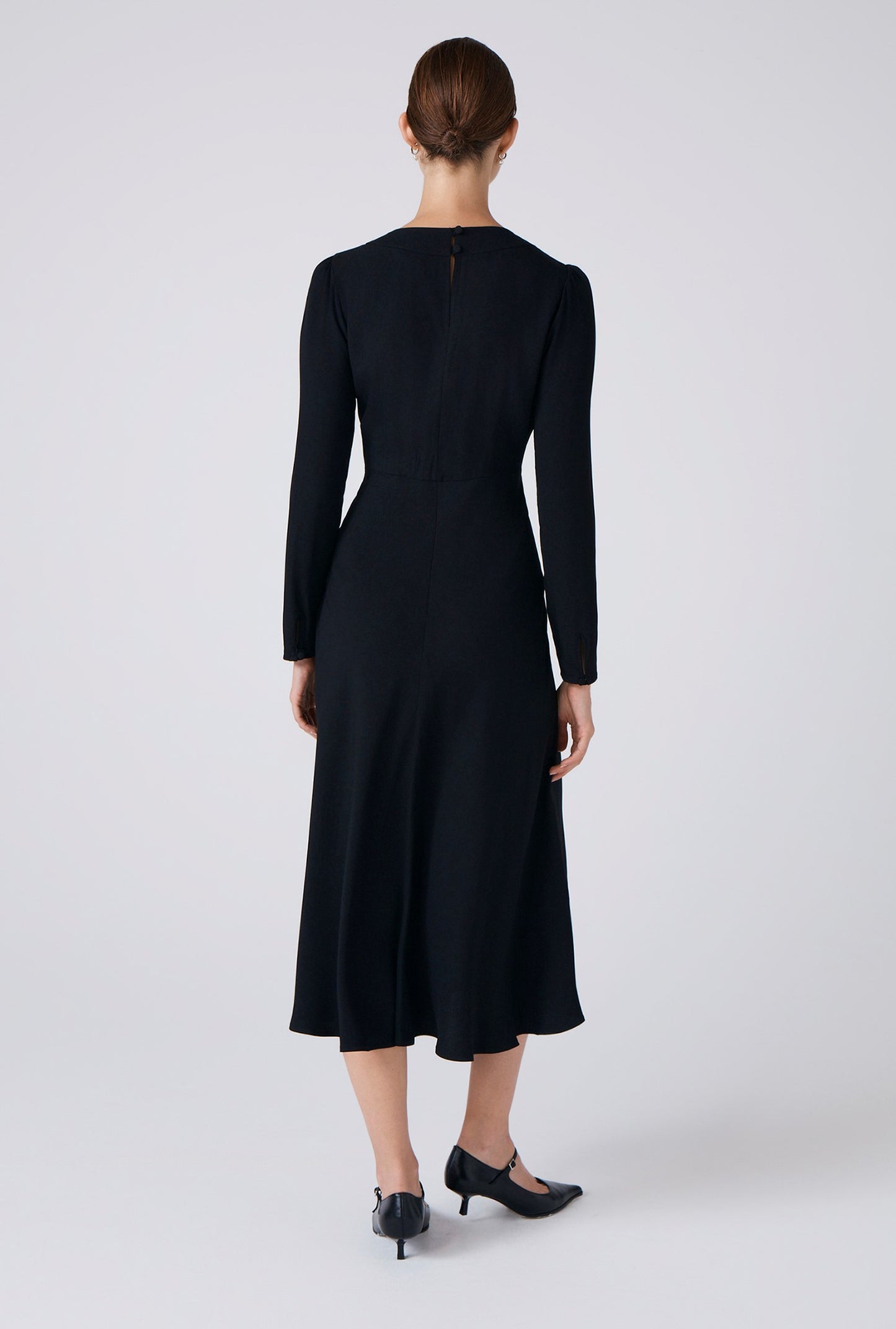 Cora Crepe Tie Front Midi Dress