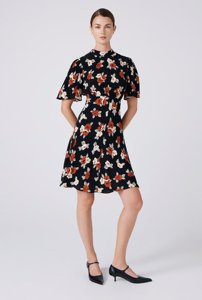Leah Floral Crew Neck Short Dress