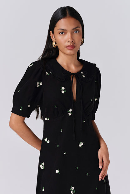 Juniper Embroidered Corduroy Midi Dress