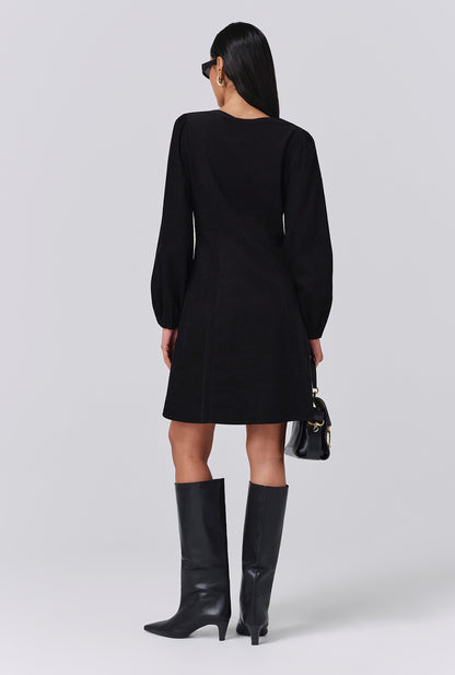 Eliza Embroidered Corduroy Short Dress