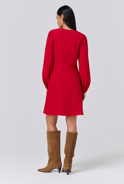 Eliza Embroidered Corduroy Short Dress