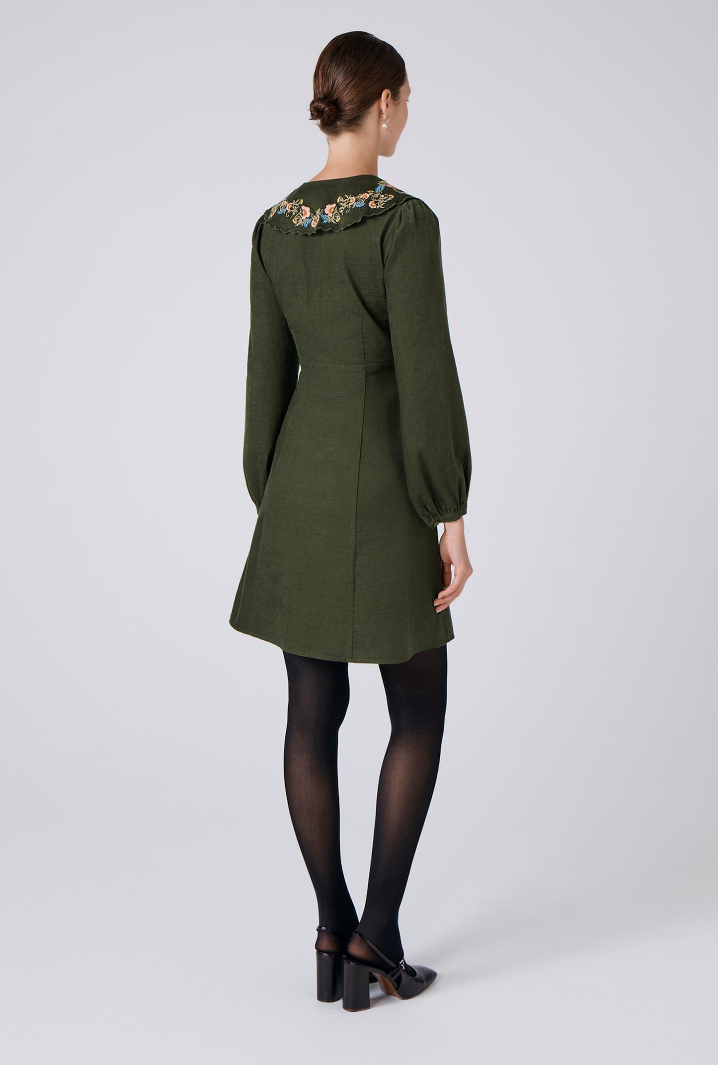 Blakely Embroidered Corduroy Short Dress